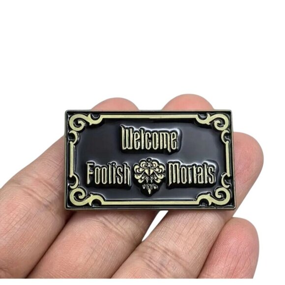 FOOLISH MORTALS Haunted Mansion Enamel Backpcak Lapel Pin NEW - Picture 3 of 3